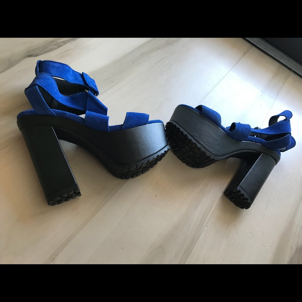 Suede platform heels Size 9 worn once